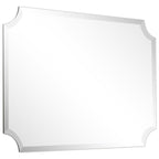 Specchio da parete rettangolare senza cornice, smussato, per bagno, toeletta, camera da letto, con 1 bordo smussato - Trasparente
