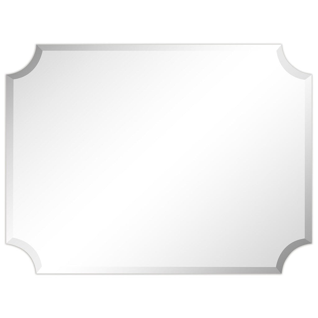 Specchio da parete rettangolare senza cornice, smussato, per bagno, toeletta, camera da letto, con 1 bordo smussato - Trasparente