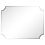 Specchio da parete rettangolare senza cornice, smussato, per bagno, toeletta, camera da letto, con 1 bordo smussato - Trasparente