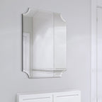 Specchio da parete rettangolare senza cornice, smussato, per bagno, toeletta, camera da letto, con 1 bordo smussato - Trasparente