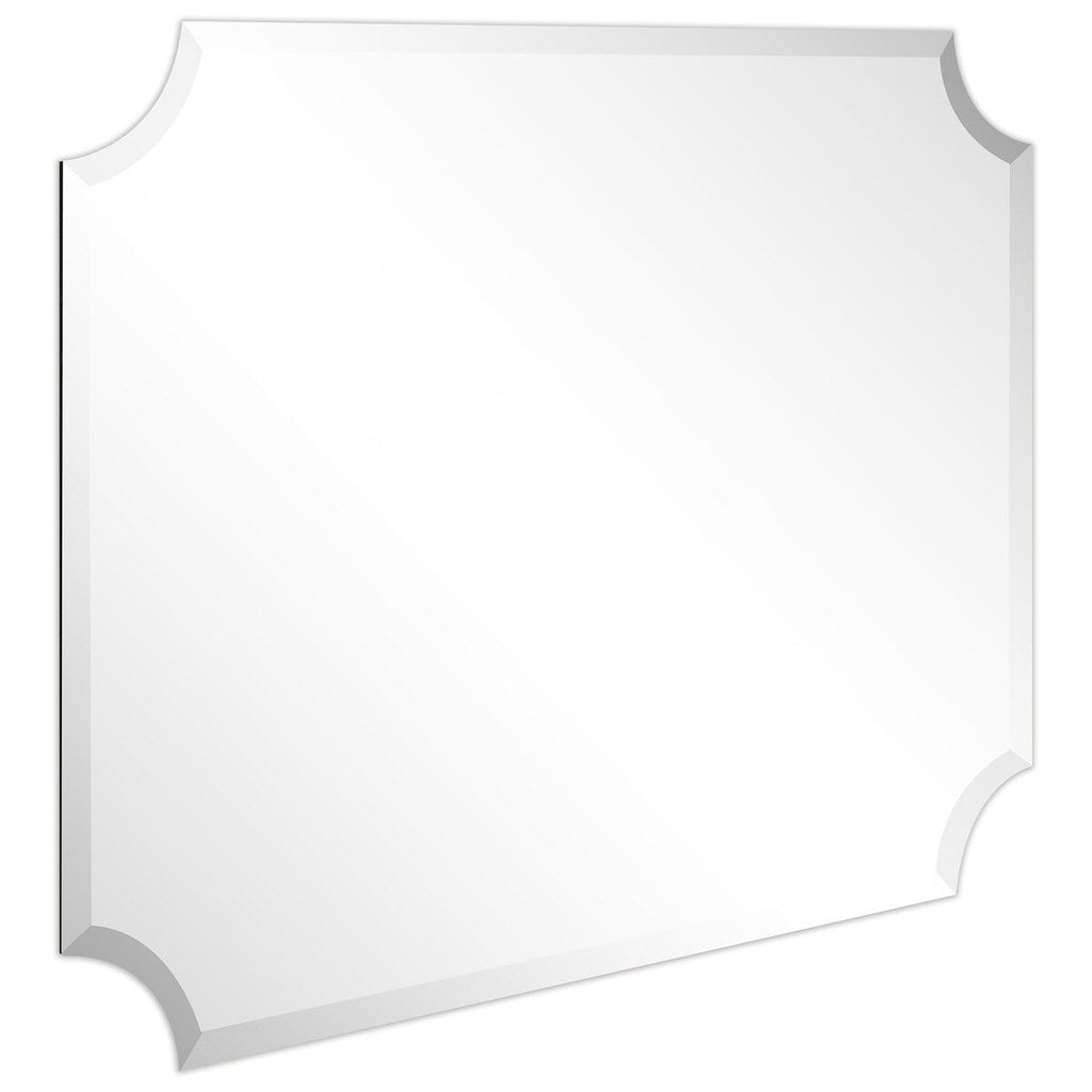 Specchio da parete rettangolare senza cornice, smussato, per bagno, toeletta, camera da letto, con 1 bordo smussato - Trasparente