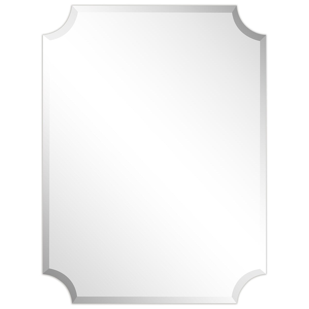Specchio da parete rettangolare senza cornice, smussato, per bagno, toeletta, camera da letto, con 1 bordo smussato - Trasparente