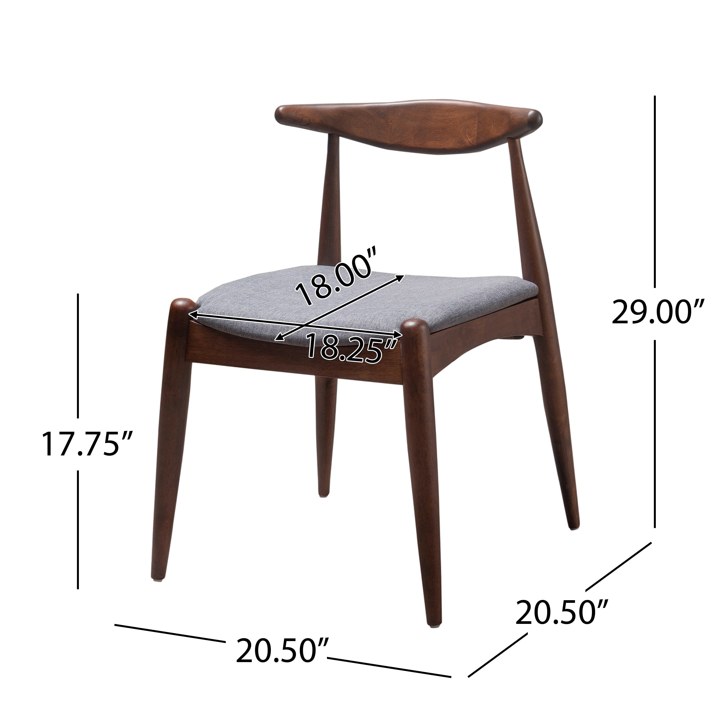 Sedie da pranzo Francie Mid-Century Modern (set di 2) di Christopher Knight Home - 20,50 L x 20,25 L x 29,75 A