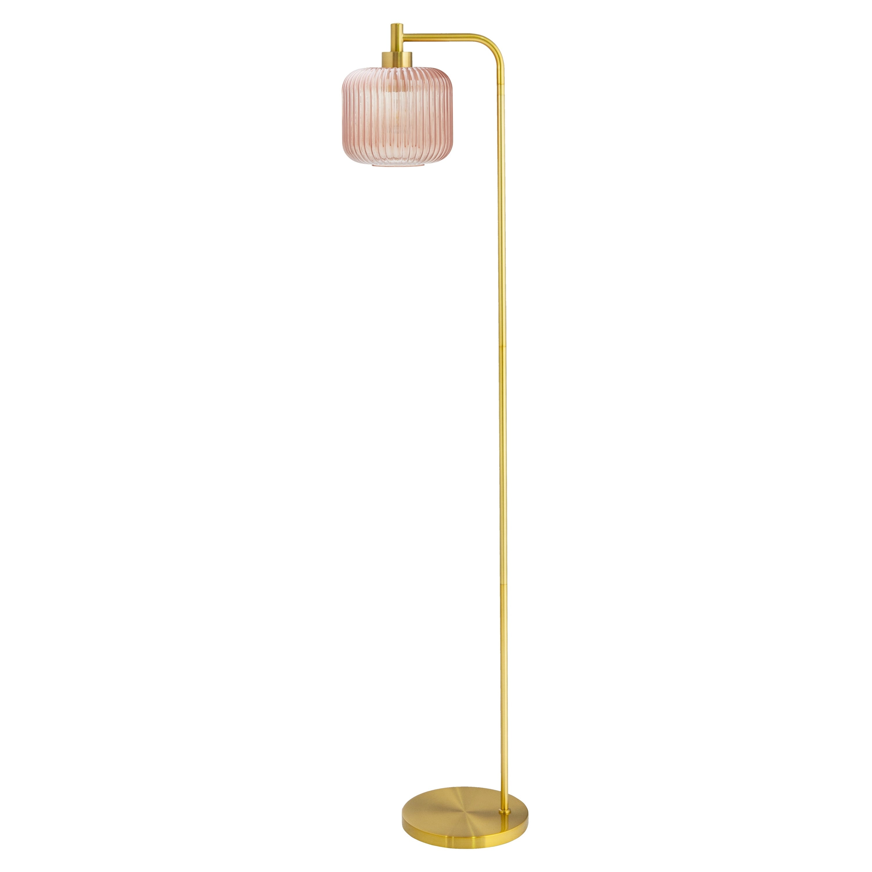 Lampada da terra con candelabro in metallo dorato e vetro Frederick River of Goods