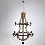 Lampadario a botte di vino a due livelli in stile country francese con 12 luci
