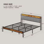 Letto matrimoniale/matrimoniale/queen size/king size con struttura in metallo e testiera imbottita con contenitore