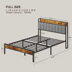 Letto matrimoniale/matrimoniale/queen size/king size con struttura in metallo e testiera imbottita con contenitore