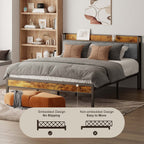 Letto matrimoniale/matrimoniale/queen size/king size con struttura in metallo e testiera imbottita con contenitore