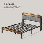 Letto matrimoniale/matrimoniale/queen size/king size con struttura in metallo e testiera imbottita con contenitore