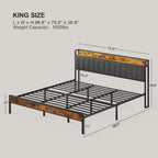 Letto matrimoniale/matrimoniale/queen size/king size con struttura in metallo e testiera imbottita con contenitore
