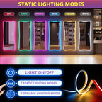 Specchio a figura intera con luci RGB - Bianco