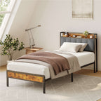 Letto matrimoniale/matrimoniale/queen size/king size con struttura in metallo e testiera imbottita con contenitore