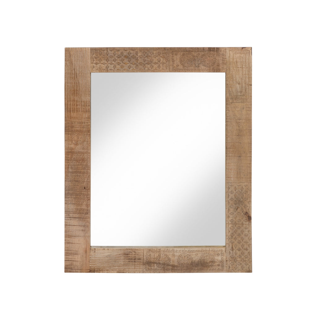 Specchio da parete in legno massello naturale rustico Carina di Furniture of America