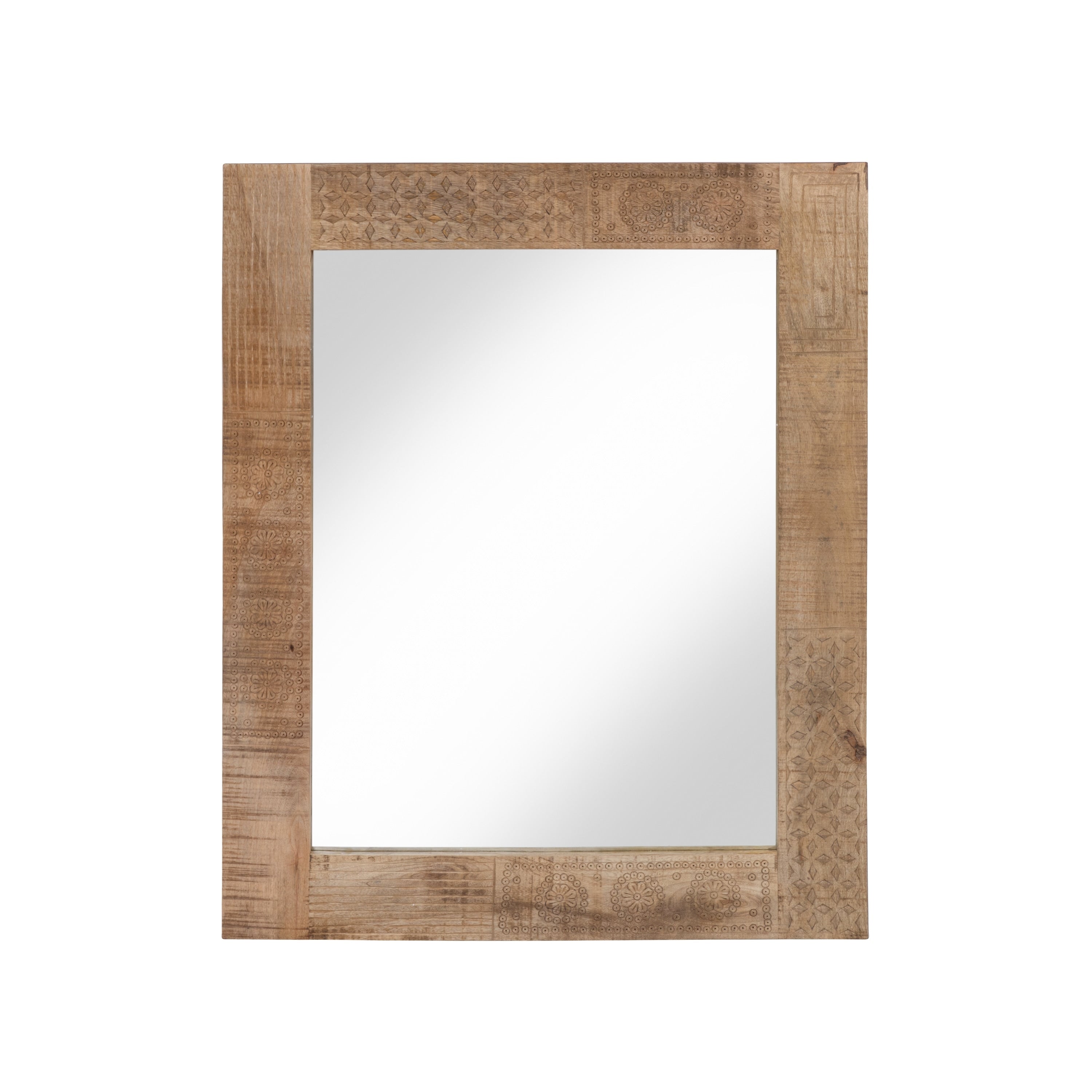 Specchio da parete in legno massello naturale rustico Carina di Furniture of America