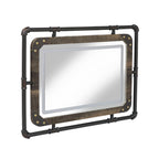 Specchio da parete in metallo industriale Inyo di Furniture of America con luci a LED