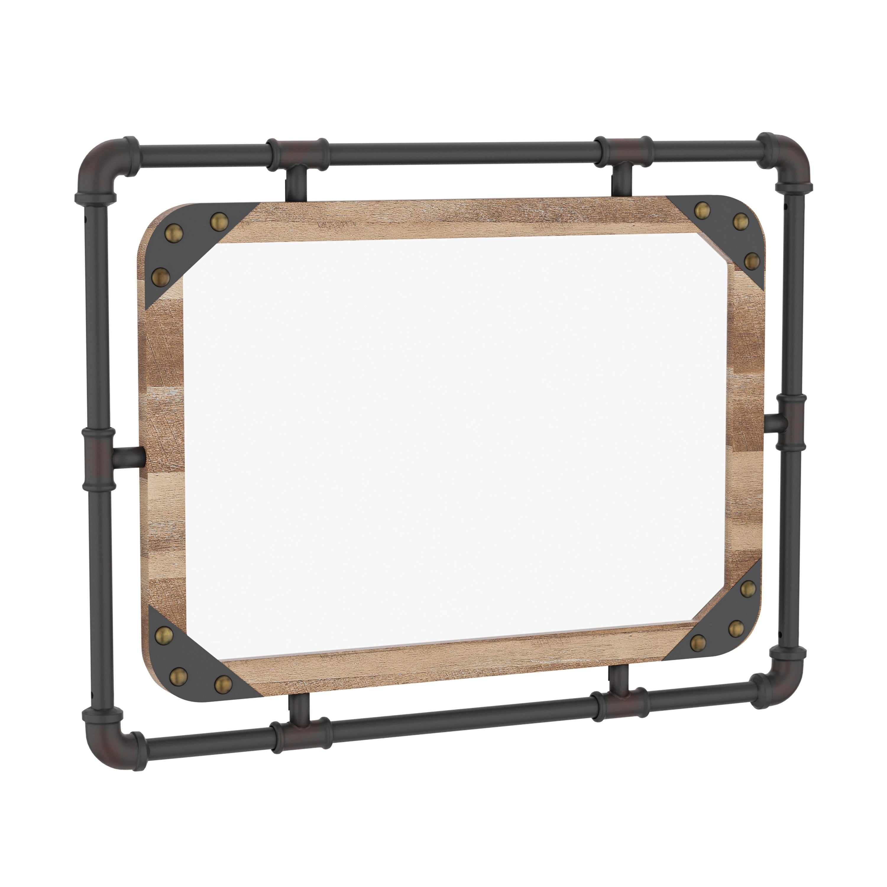 Specchio da parete sospeso in metallo Revo Industrial da 31 pollici di Furniture of America