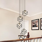 Lampadario a sospensione geometrico per scale, altezza regolabile, gruppo di 5 o 7 luci