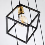 Lampadario a sospensione geometrico per scale, altezza regolabile, gruppo di 5 o 7 luci