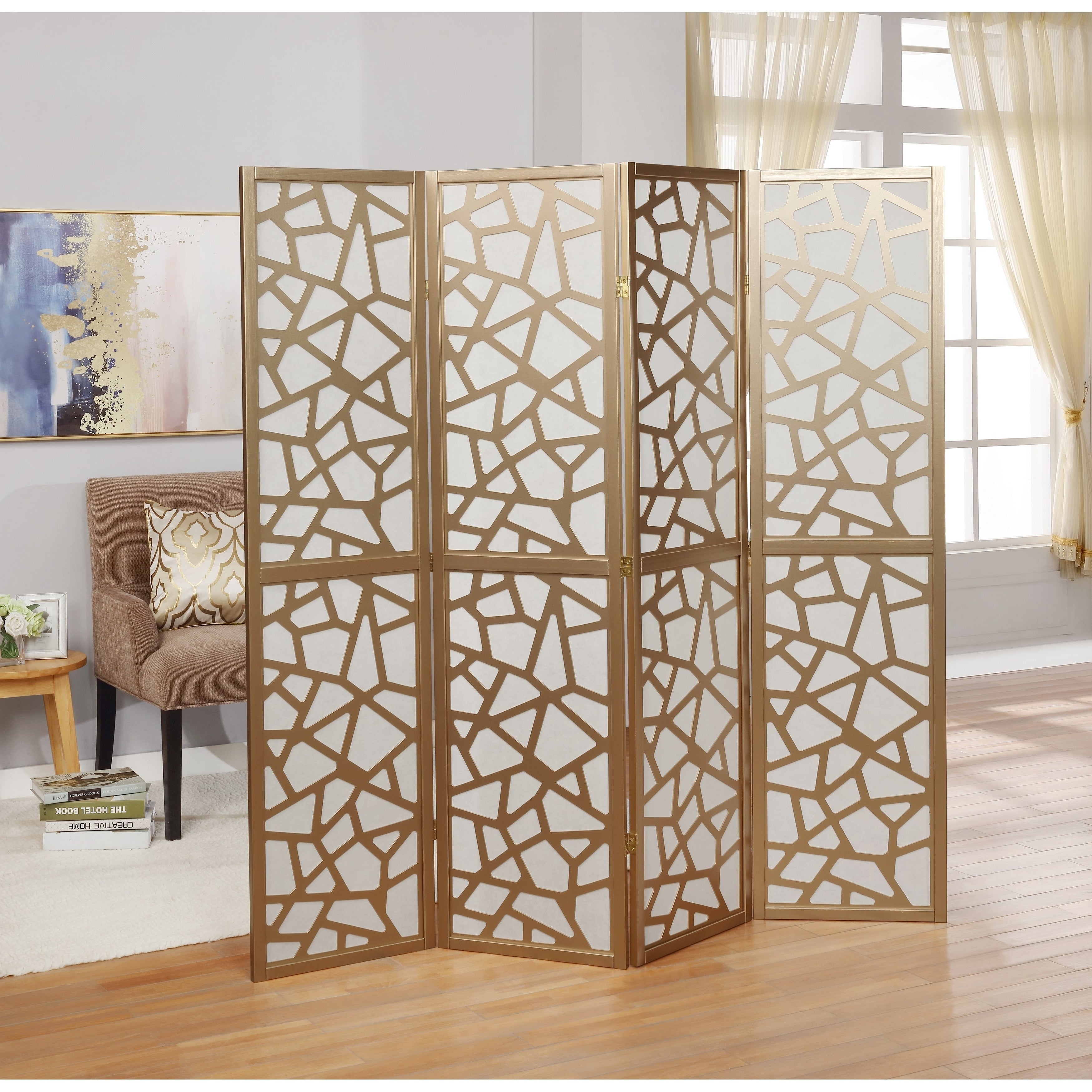 Divisorio per stanza a 4 pannelli Giyano di Roundhill Furniture