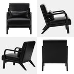 Poltrona Glitzhome in similpelle moderna di metà secolo, altezza 30,75 cm, con cuscino - 25,75 L x 33,75 P x 30,75 A
