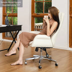 Sedia da ufficio girevole regolabile in similpelle Glitzhome da 48 pollici, stile Mid-Century