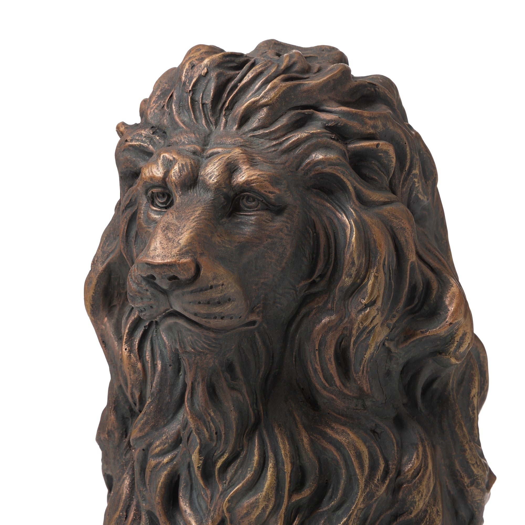 Glitzhome MGO Majestic Statue di Leone Guardiano Seduto per Portico, Scultura, Set da 2 per Esterni e Interni