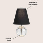 Lampada da tavolo a LED Goddard 16 Crystal Ball/Metal, di JONATHAN Y