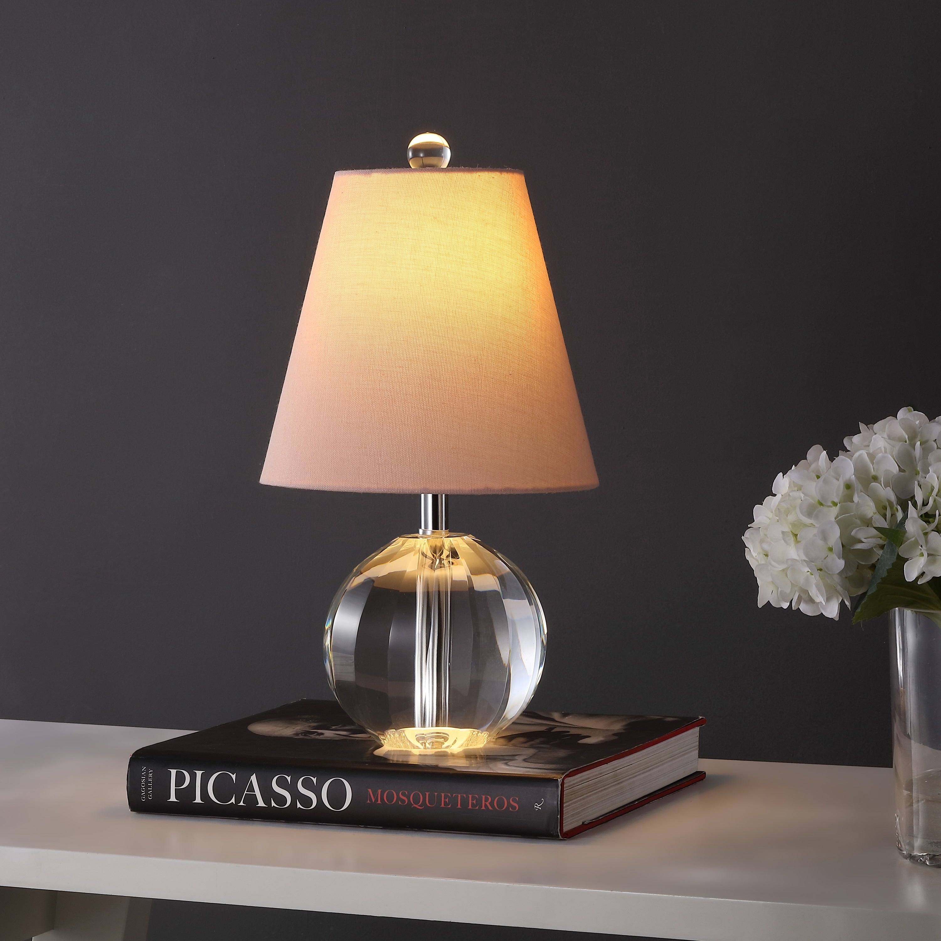 Lampada da tavolo a LED Goddard 16 Crystal Ball/Metal, di JONATHAN Y