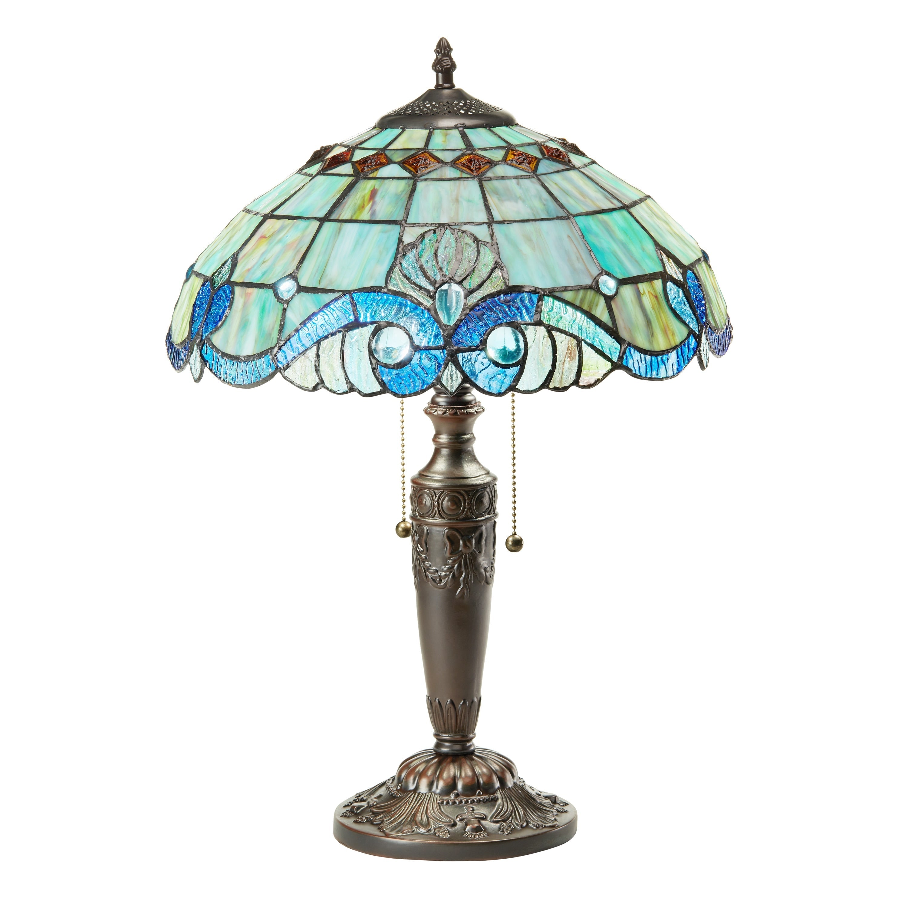 Lampada Tiffany in vetro colorato Gracewood Hollow Asdreni da 20 pollici - 14L x 14W x 20,25H