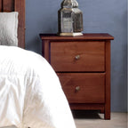 Comodino in legno massello Shaker a 2 cassetti Grain Wood Furniture