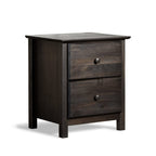 Comodino in legno massello Shaker a 2 cassetti Grain Wood Furniture