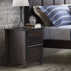Comodino in legno massello Shaker a 2 cassetti Grain Wood Furniture