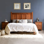 Letto a piattaforma con pannello in legno massello Shaker Grain Wood Furniture