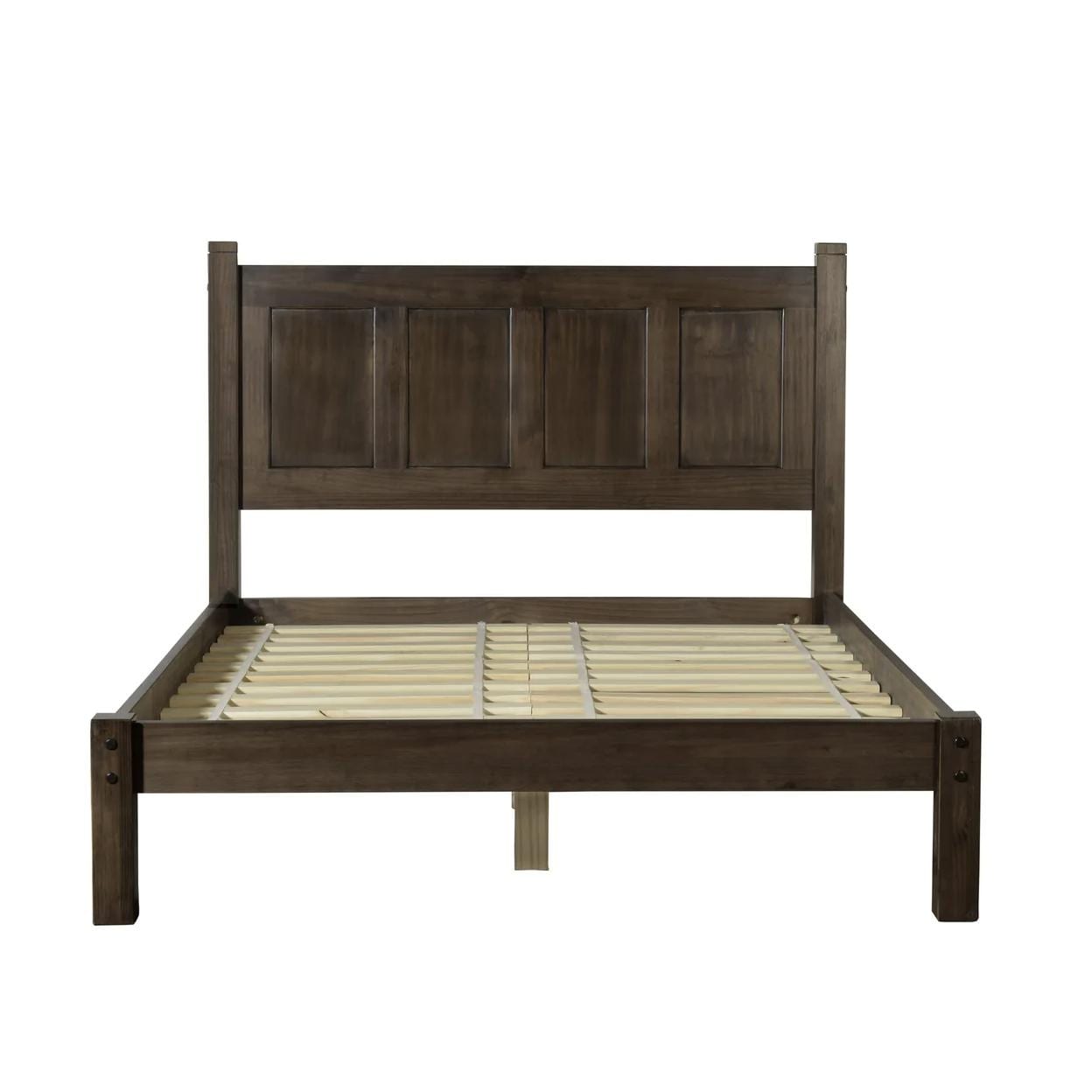 Letto a piattaforma con pannello in legno massello Shaker Grain Wood Furniture