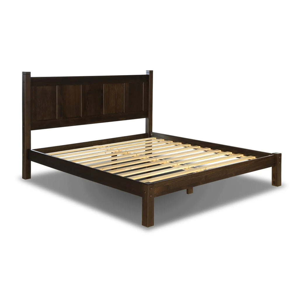 Letto a piattaforma con pannello in legno massello Shaker Grain Wood Furniture