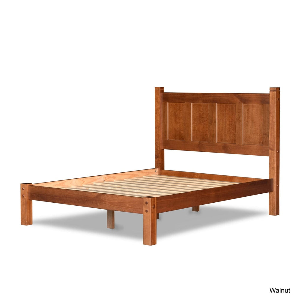 Letto a piattaforma con pannello in legno massello Shaker Grain Wood Furniture