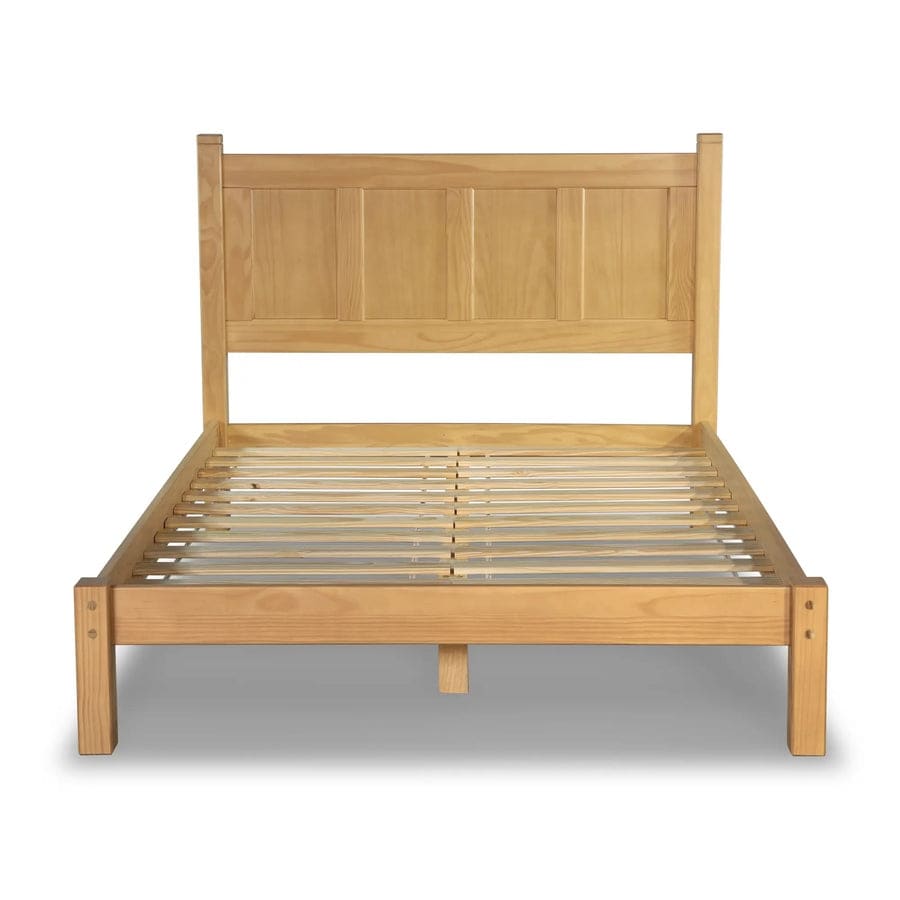 Letto a piattaforma con pannello in legno massello Shaker Grain Wood Furniture