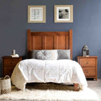 Letto a piattaforma con pannello in legno massello Shaker Grain Wood Furniture