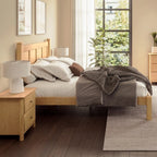 Letto a piattaforma con pannello in legno massello Shaker Grain Wood Furniture
