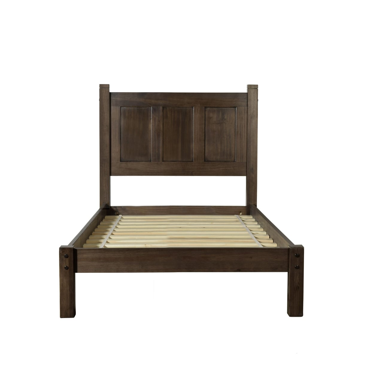 Letto a piattaforma con pannello in legno massello Shaker Grain Wood Furniture