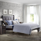 Letto a piattaforma con pannello in legno massello Shaker Grain Wood Furniture