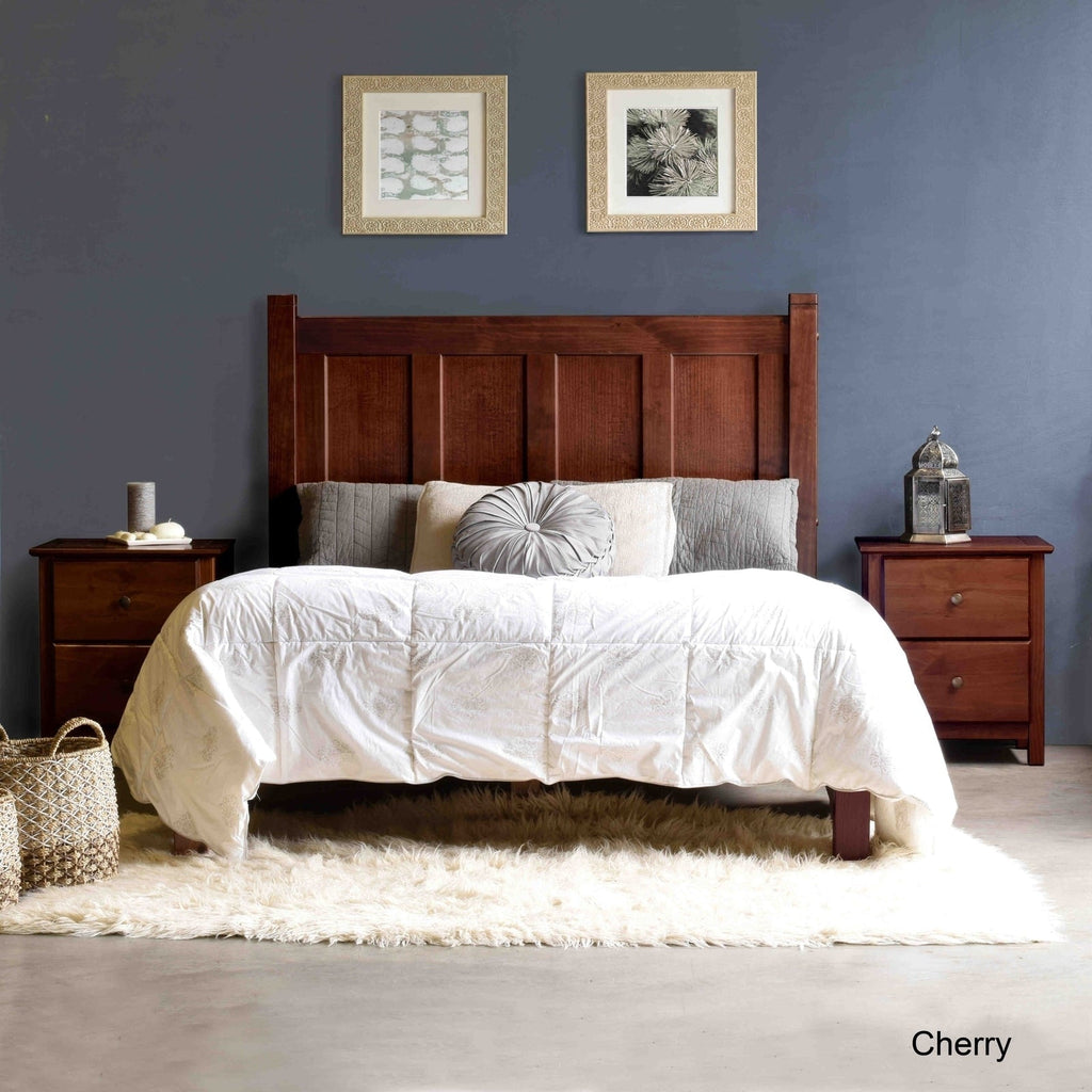 Letto a piattaforma con pannello in legno massello Shaker Grain Wood Furniture