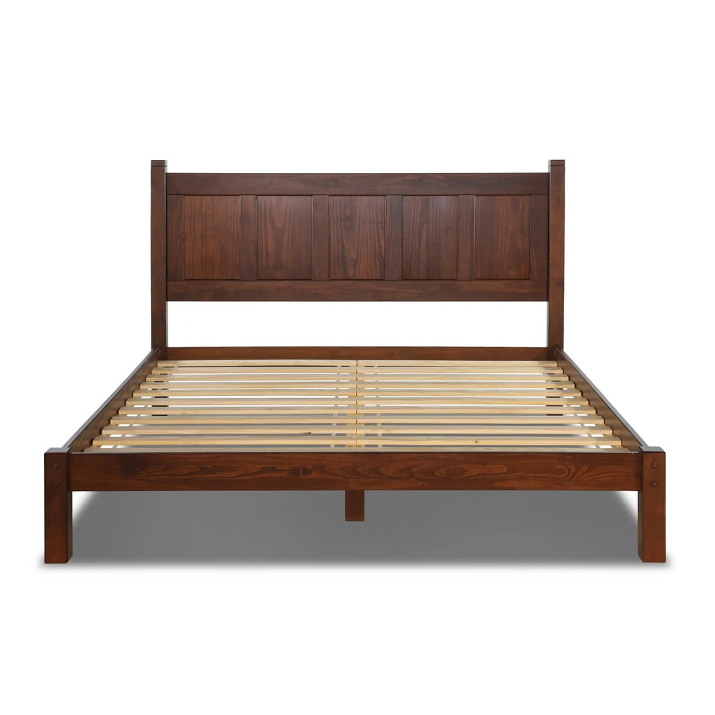 Letto a piattaforma con pannello in legno massello Shaker Grain Wood Furniture
