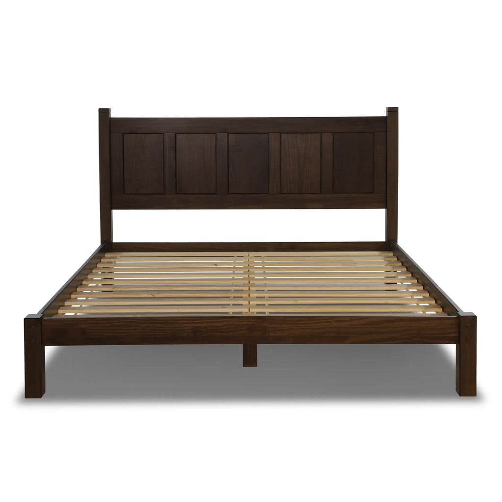 Letto a piattaforma con pannello in legno massello Shaker Grain Wood Furniture