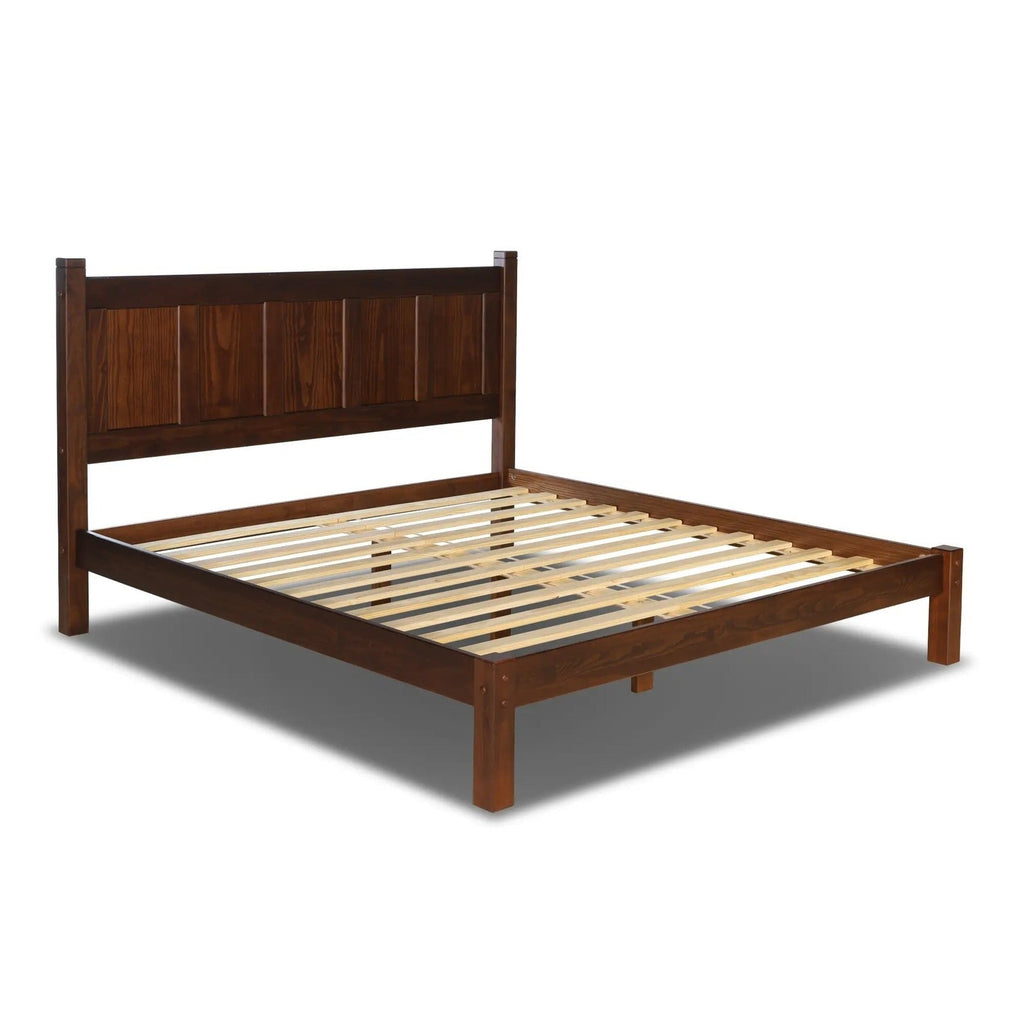 Letto a piattaforma con pannello in legno massello Shaker Grain Wood Furniture