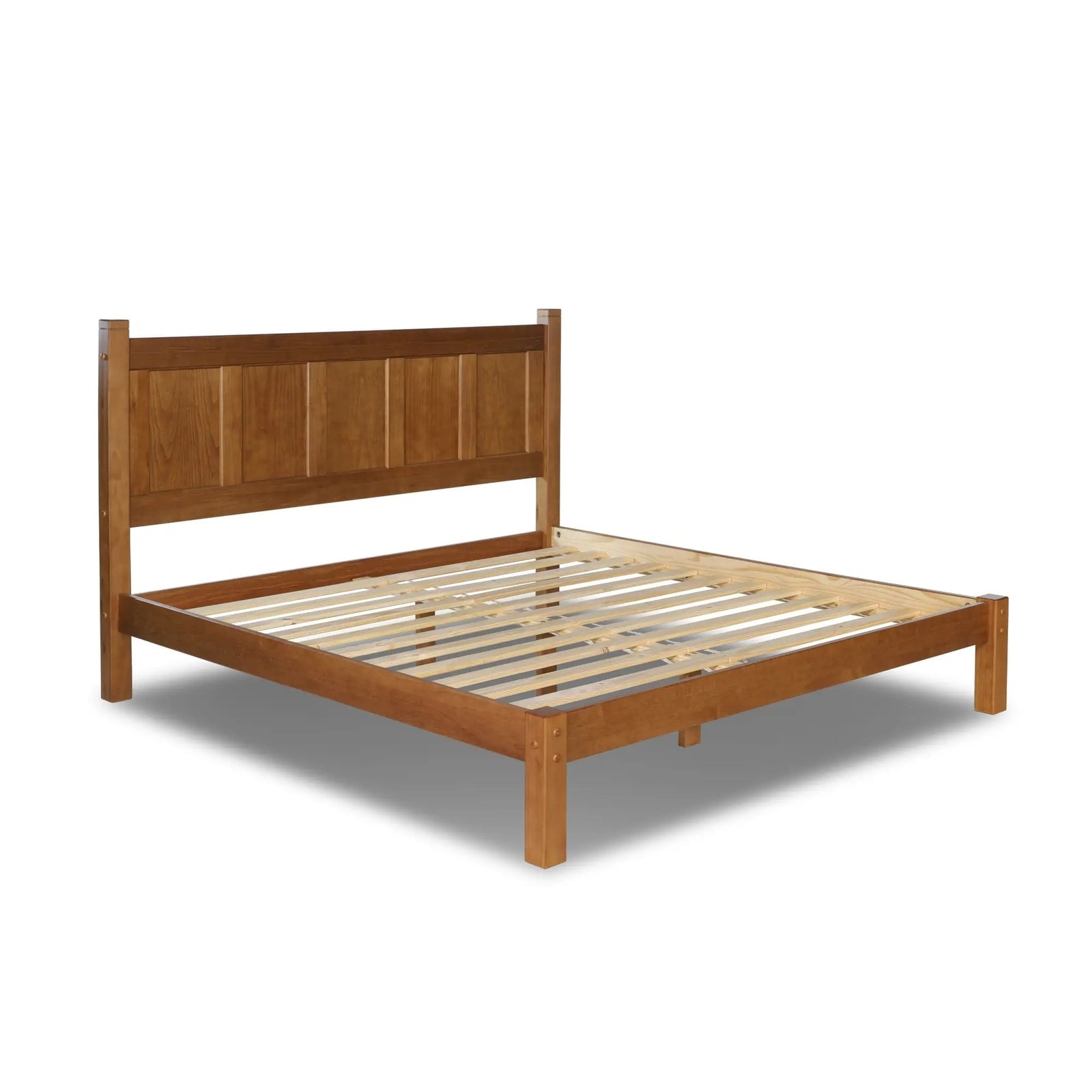 Letto a piattaforma con pannello in legno massello Shaker Grain Wood Furniture