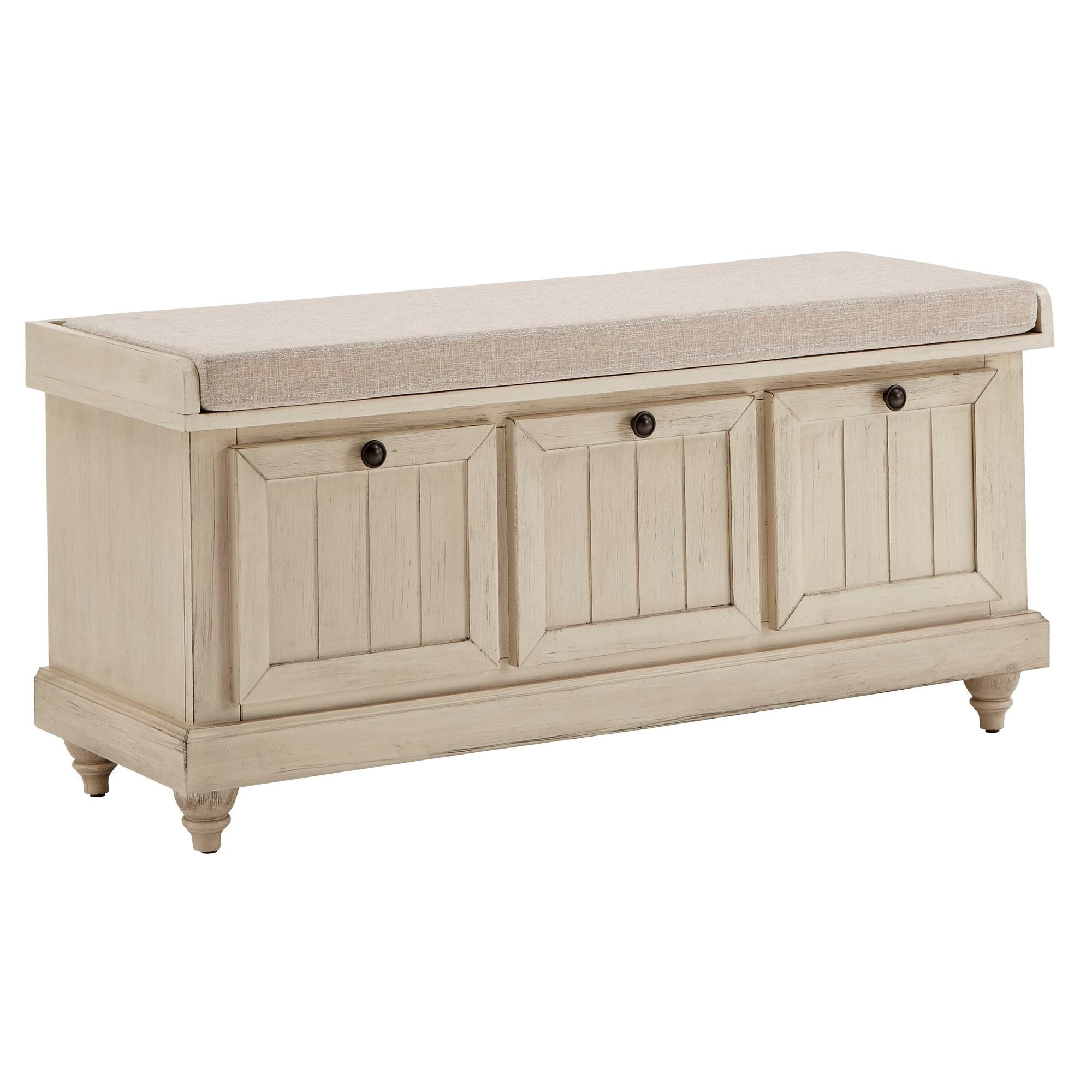 Panca contenitore Granger con cuscino di seduta in lino di iNSPIRE Q Classic