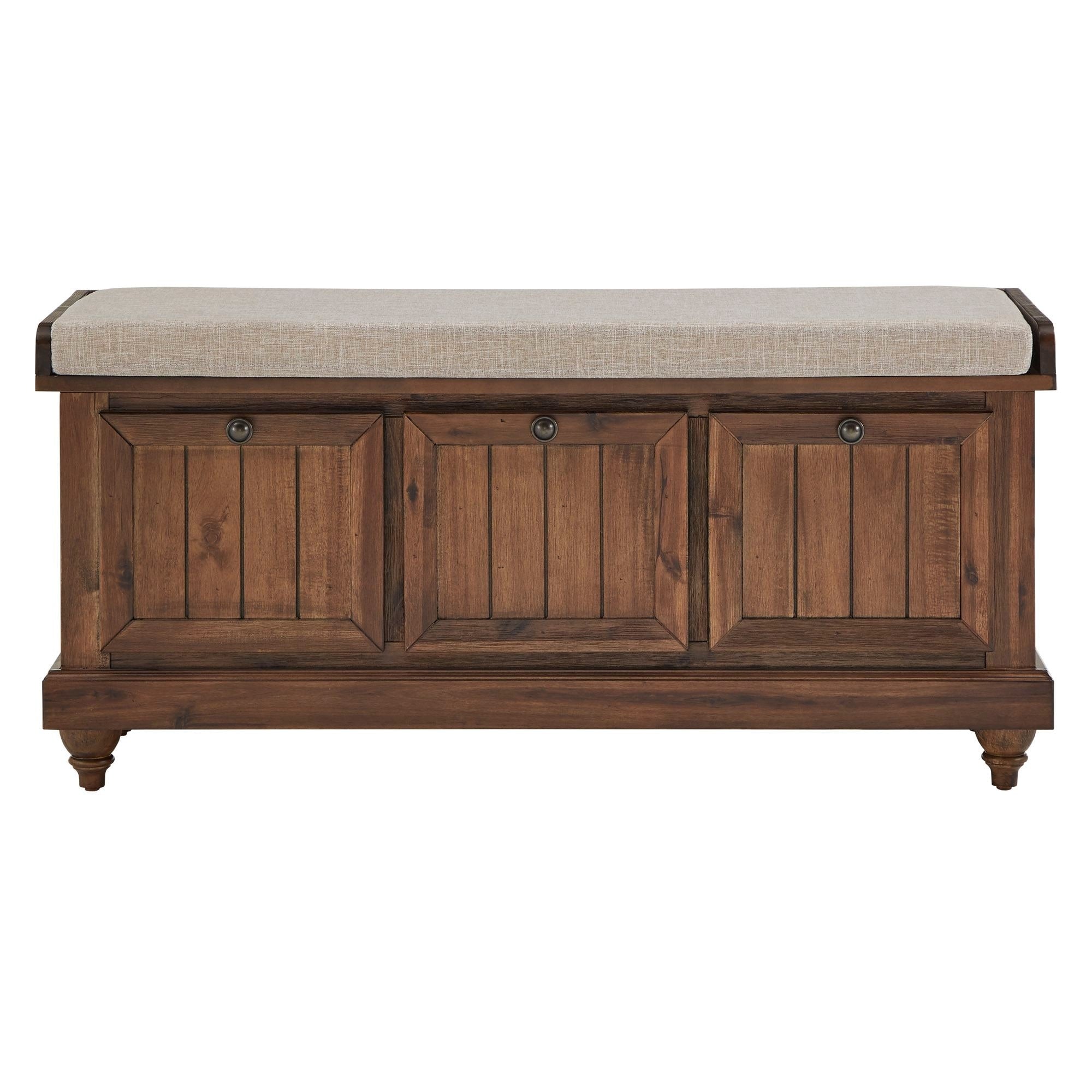 Panca contenitore Granger con cuscino di seduta in lino di iNSPIRE Q Classic