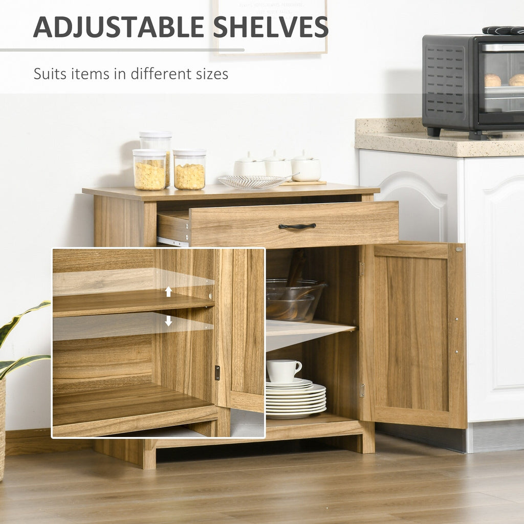 HOMCOM 32 Credenza in stile rustico con ante a battente, mobiletto portaoggetti, bar per il soggiorno o l'ingresso
