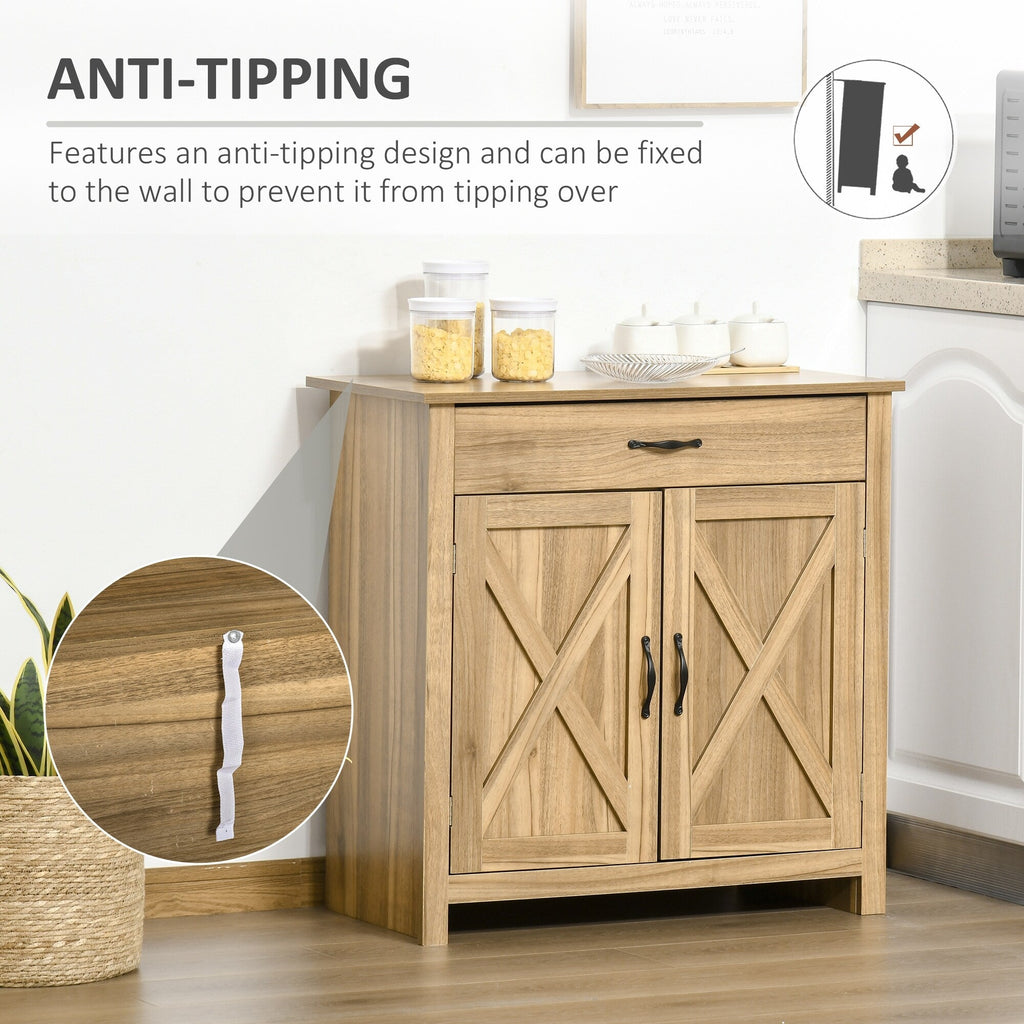 HOMCOM 32 Credenza in stile rustico con ante a battente, mobiletto portaoggetti, bar per il soggiorno o l'ingresso